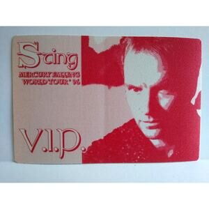 Sting Backstage Pass 1996 Mercury Falling World Tour Vintage VIP Pop Rock Police